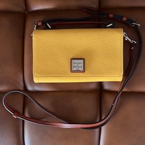 Dooney & Bourke Women's Yellow Pebble Grain cross body with top handle